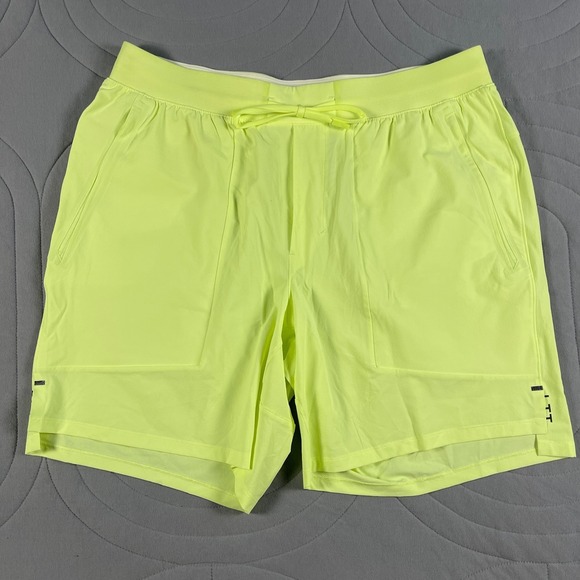 lululemon athletica Other - Lululemon Men Shorts XL License To Train Neon Yellow Mid Rise Athleisure Running